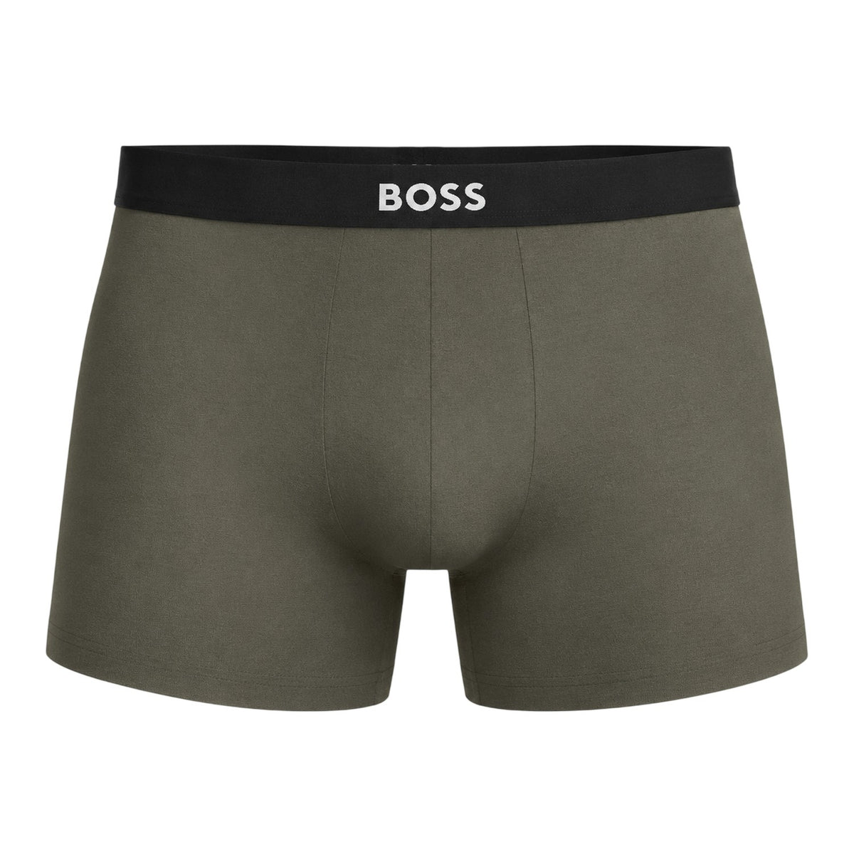 Charcoal-Green-Navy - Side - Boss Mens Polycotton Boxer Briefs (Pack of 3)