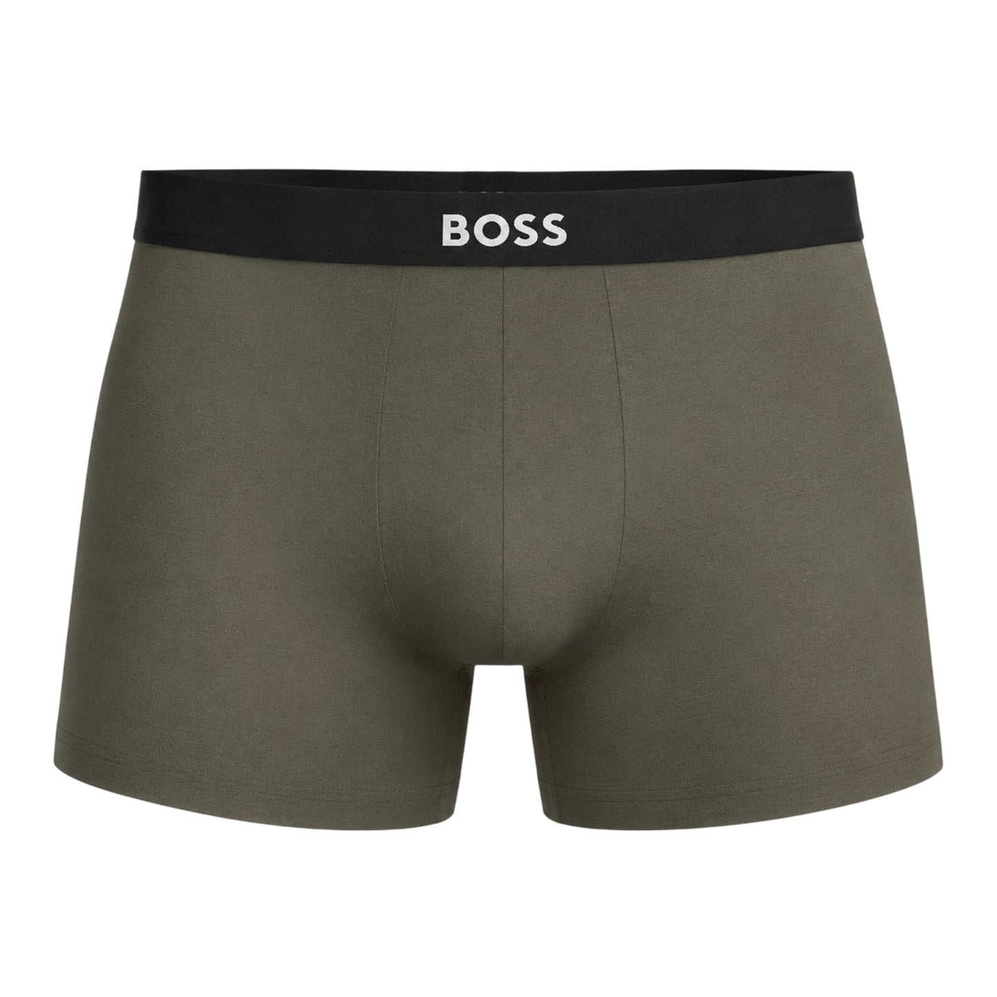 Charcoal-Green-Navy - Side - Boss Mens Polycotton Boxer Briefs (Pack of 3)