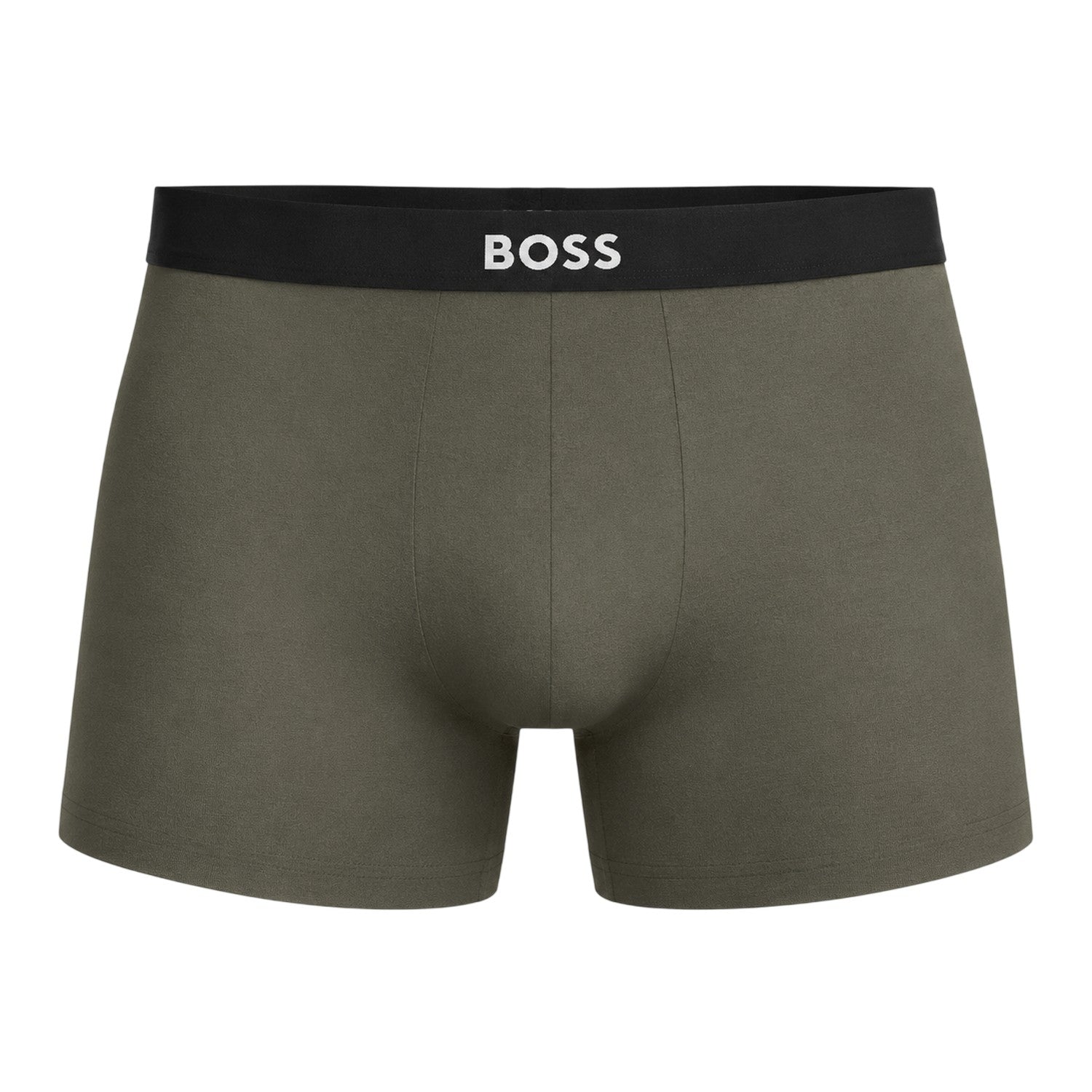 Charcoal-Green-Navy - Side - Boss Mens Polycotton Boxer Briefs (Pack of 3)
