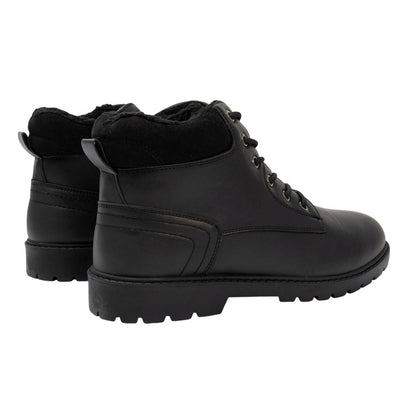 Black - Back - Nicholas Deakins Mens Faux Fur Lined Ankle Boots