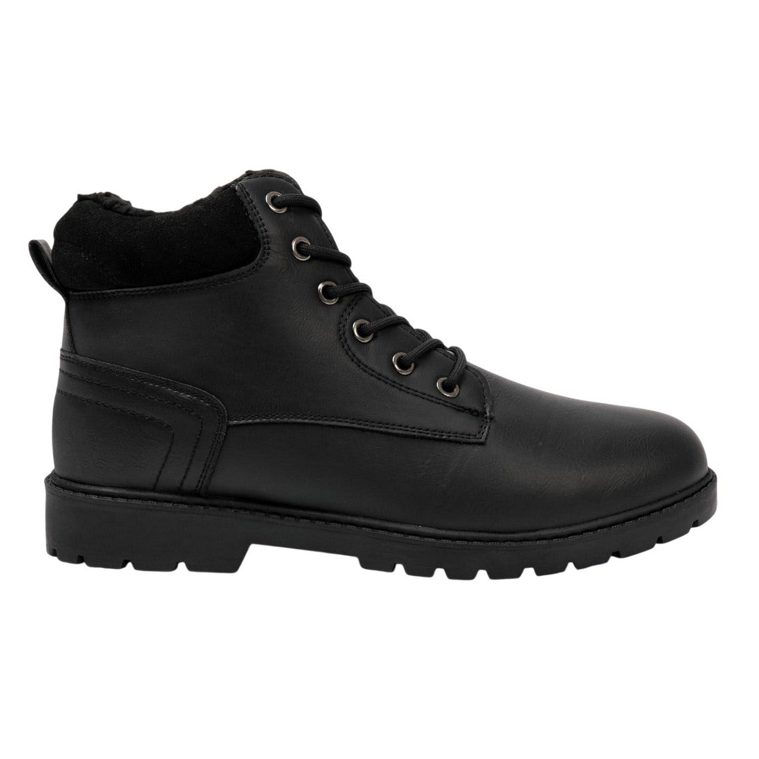 Black - Front - Nicholas Deakins Mens Faux Fur Lined Ankle Boots