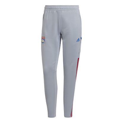 Silver - Front - Adidas Womens-Ladies Olympique Lyonnais Tracksuit Bottoms