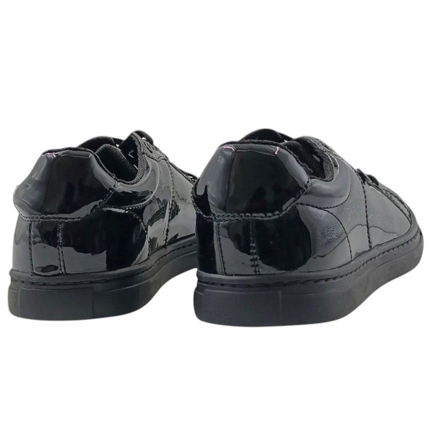 Black Patent - Back - Pretty Green Childrens-Kids School Shoes