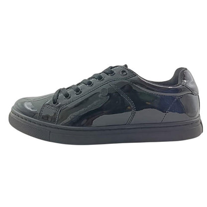 Black Patent - Side - Pretty Green Childrens-Kids School Shoes