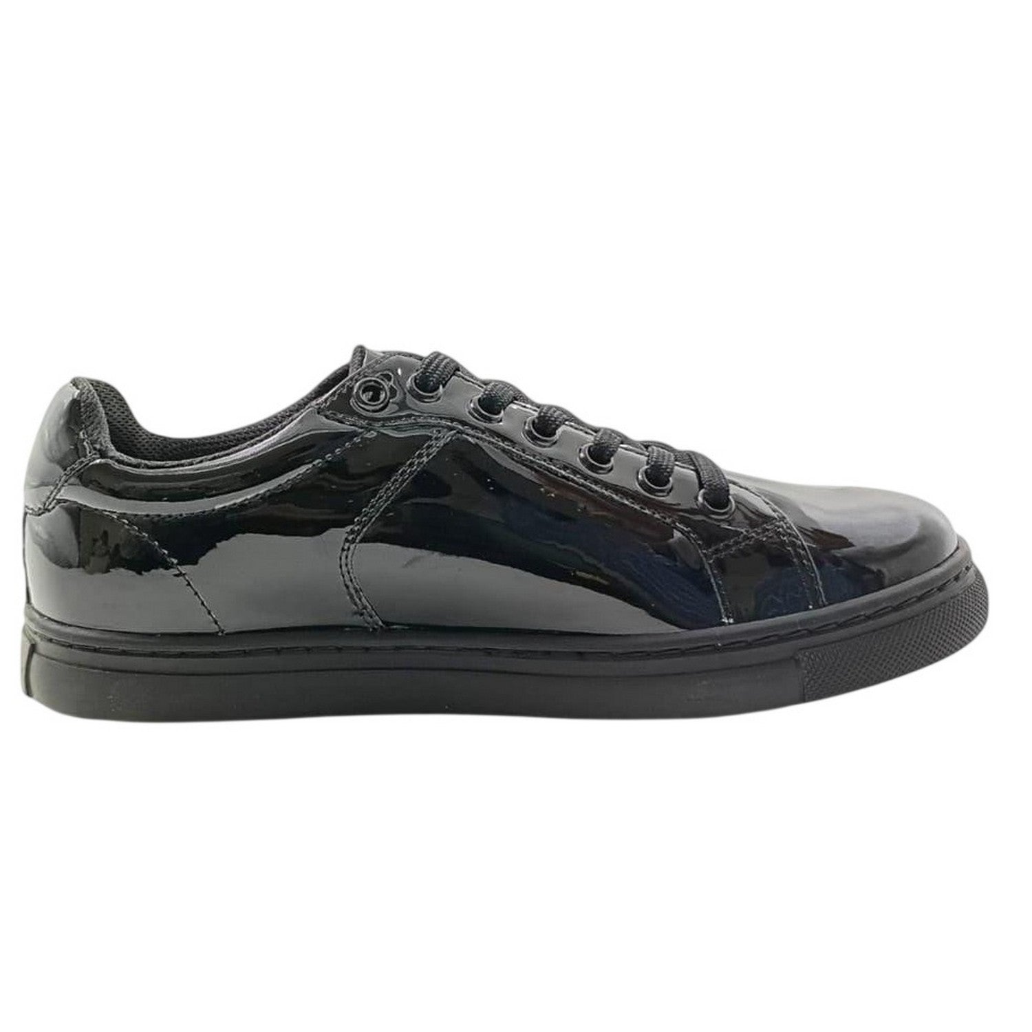 Black Patent - Front - Pretty Green Childrens-Kids School Shoes