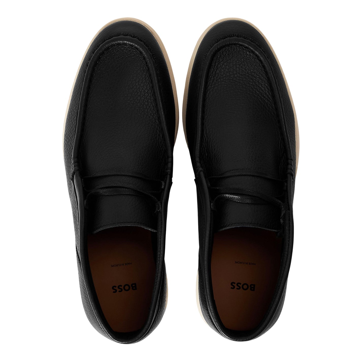Black - Side - Boss Mens Sienne Desb Leather Chukka Boots