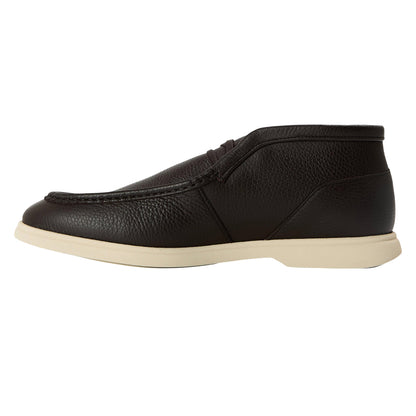 Dark Brown - Back - Boss Mens Sienne Desb Leather Chukka Boots