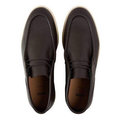 Dark Brown - Side - Boss Mens Sienne Desb Leather Chukka Boots