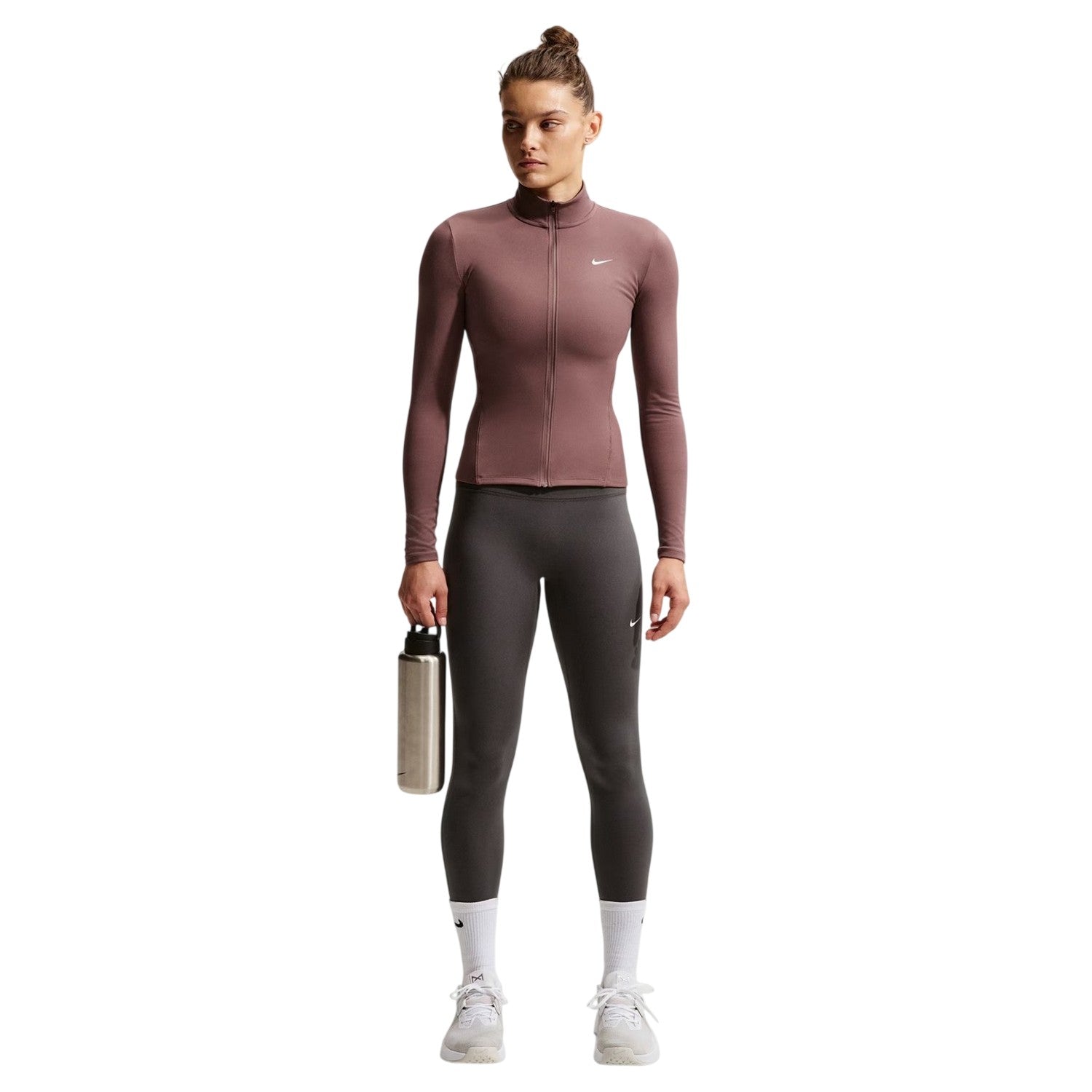 Thunder Grey - Side - Nike Womens-Ladies One Polyester High Waist Leggings