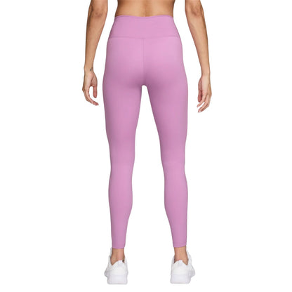 Magenta - Back - Nike Womens-Ladies One Polyester High Waist Leggings