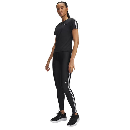 Black - Side - Under Armour Womens-Ladies Tech Running Leggings