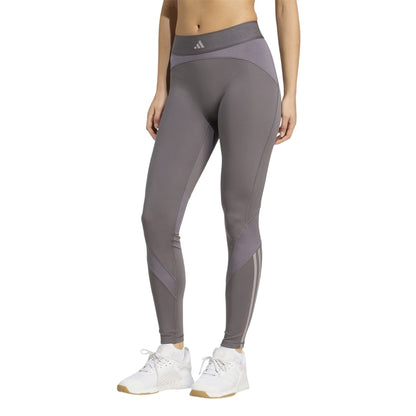Clay Strata - Side - Adidas Womens-Ladies Hyperglam 3 Stripes Leggings