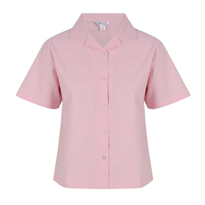 Pink - Side - Miso Womens-Ladies Notch Neck Short-Sleeved Top & Bottom Set