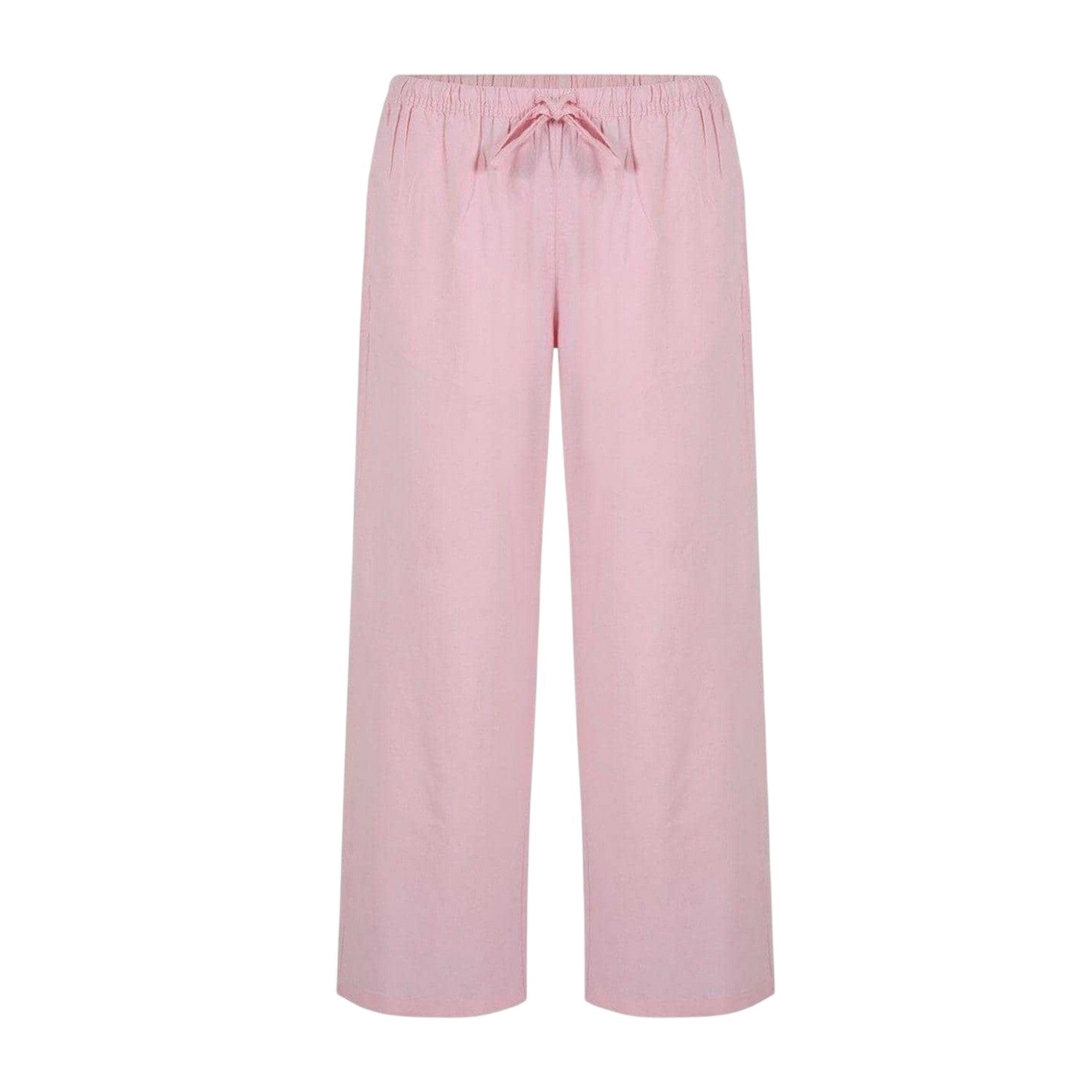 Pink - Lifestyle - Miso Womens-Ladies Notch Neck Short-Sleeved Top & Bottom Set