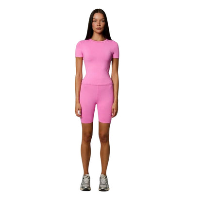 Pink - Back - Honeyz Womens-Ladies Signature Slim Cycling Shorts