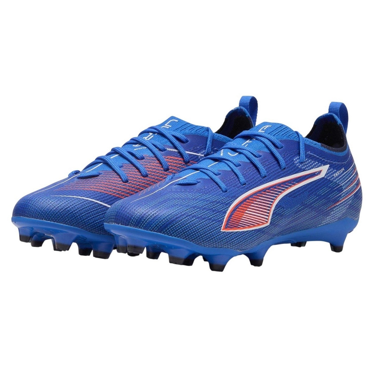 Blue-White - Close up - Puma Childrens-Kids Ultra 5 Pro Firm Ground Football Boots