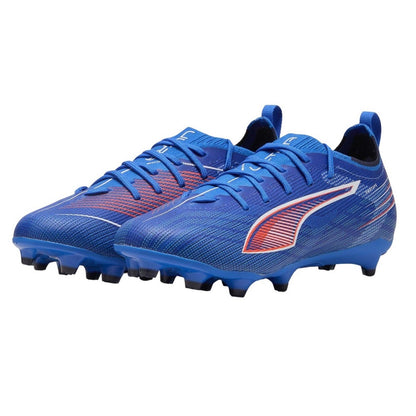 Blue-White - Close up - Puma Childrens-Kids Ultra 5 Pro Firm Ground Football Boots