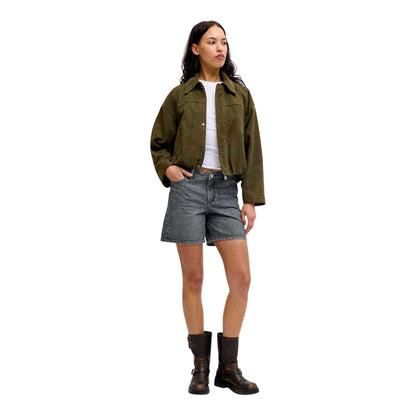 Dark Grey - Side - JJXX Womens-Ladies Seville Denim Jean Shorts