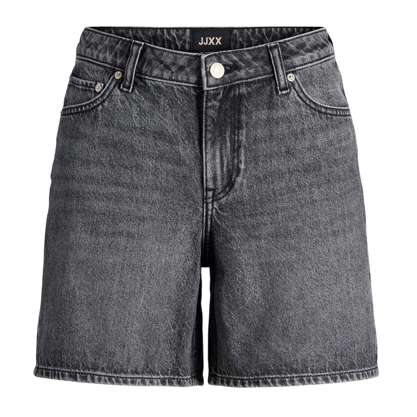 Dark Grey - Front - JJXX Womens-Ladies Seville Denim Jean Shorts