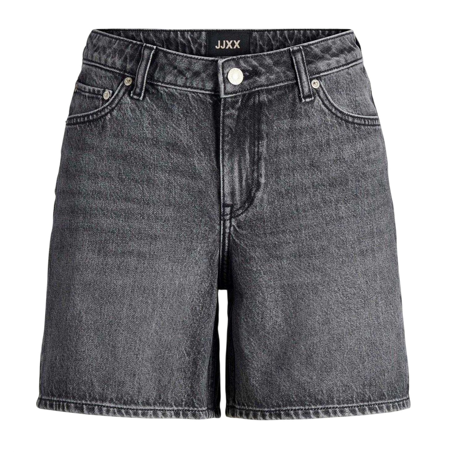 Dark Grey - Front - JJXX Womens-Ladies Seville Denim Jean Shorts