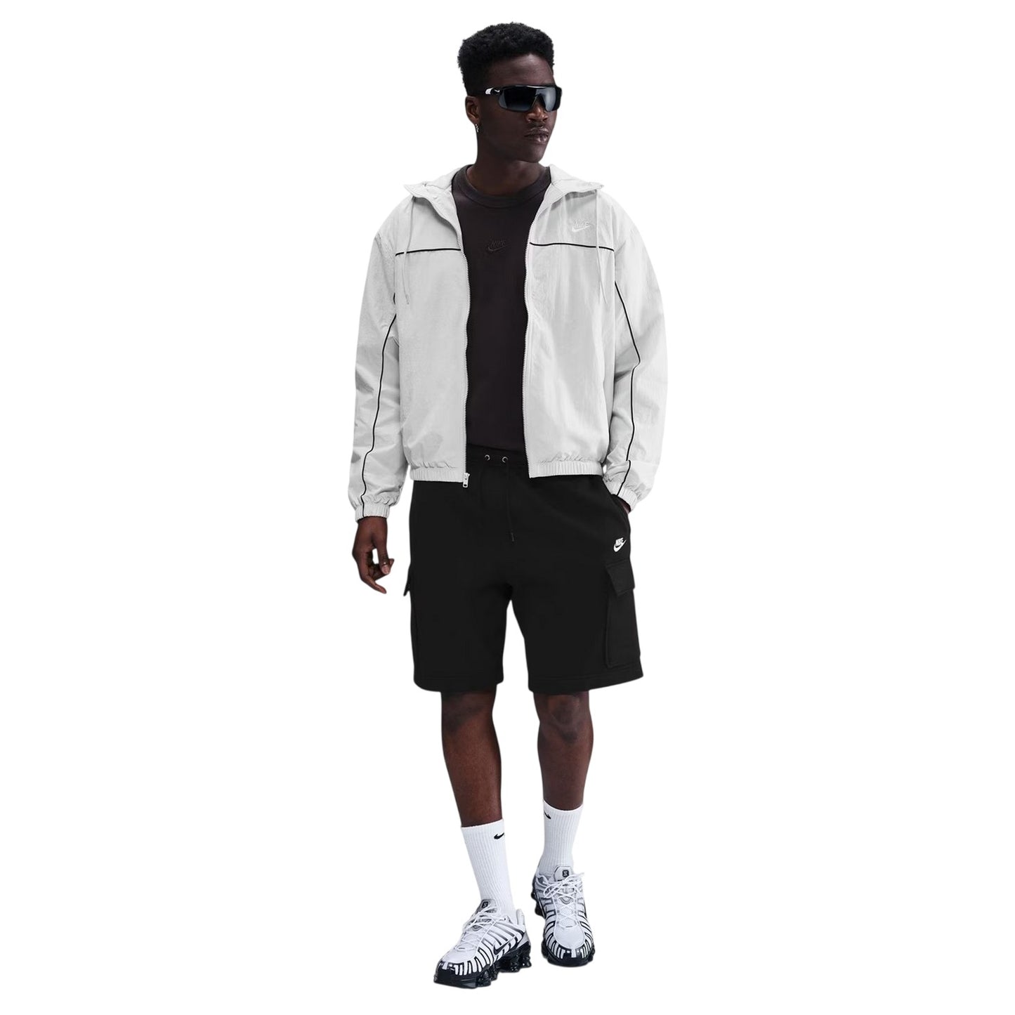 Obsidian Black-White - Side - Nike Mens Sportswear Club Fleece Cargo Shorts