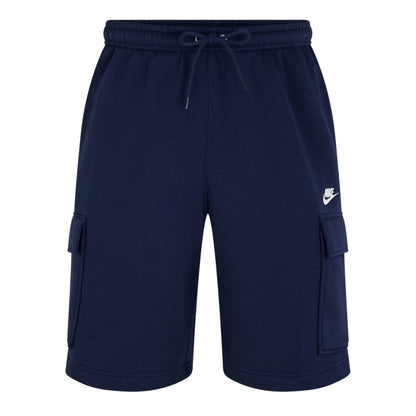 Obsidian Blue-White - Front - Nike Mens Sportswear Club Fleece Cargo Shorts