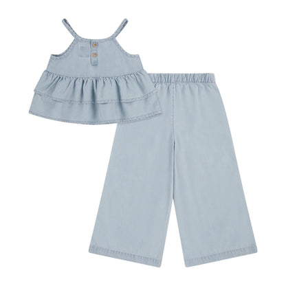 Denim - Back - Levis Girls Denim Top And Trousers Set
