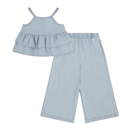 Denim - Front - Levis Girls Denim Top And Trousers Set