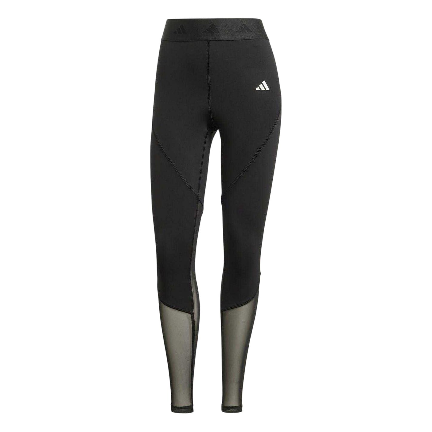 Black-White - Front - Adidas Womens-Ladies 3 Stripes Leggings