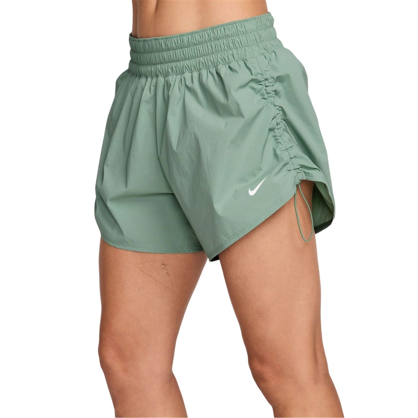 Green - Side - Nike Womens-Ladies One Performance Running Shorts