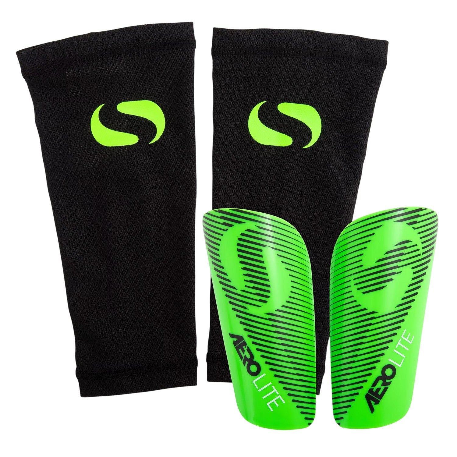 Green-Black - Front - Sondico Anatomic Football Shin Guards