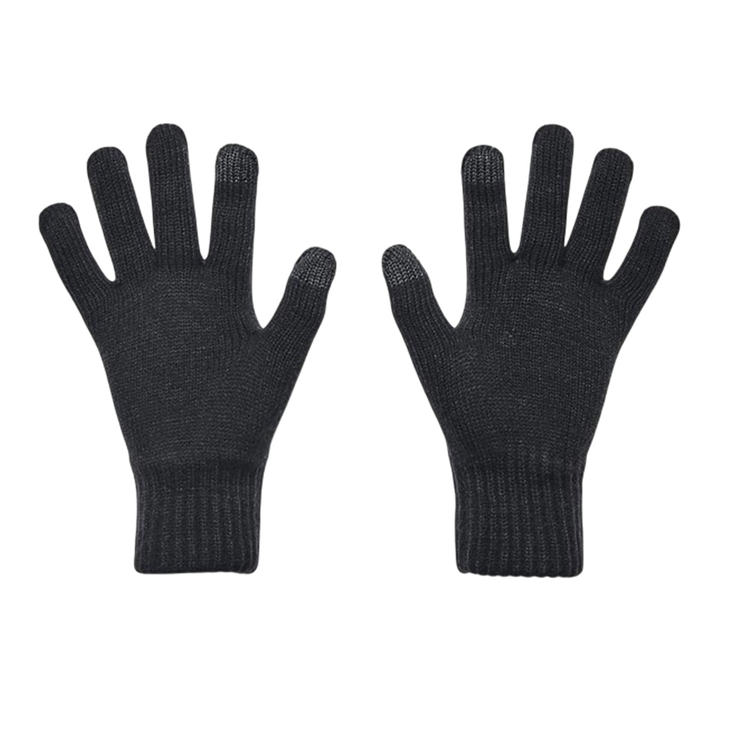 Black - Back - Under Armour Mens Halftime Fleece Winter Gloves
