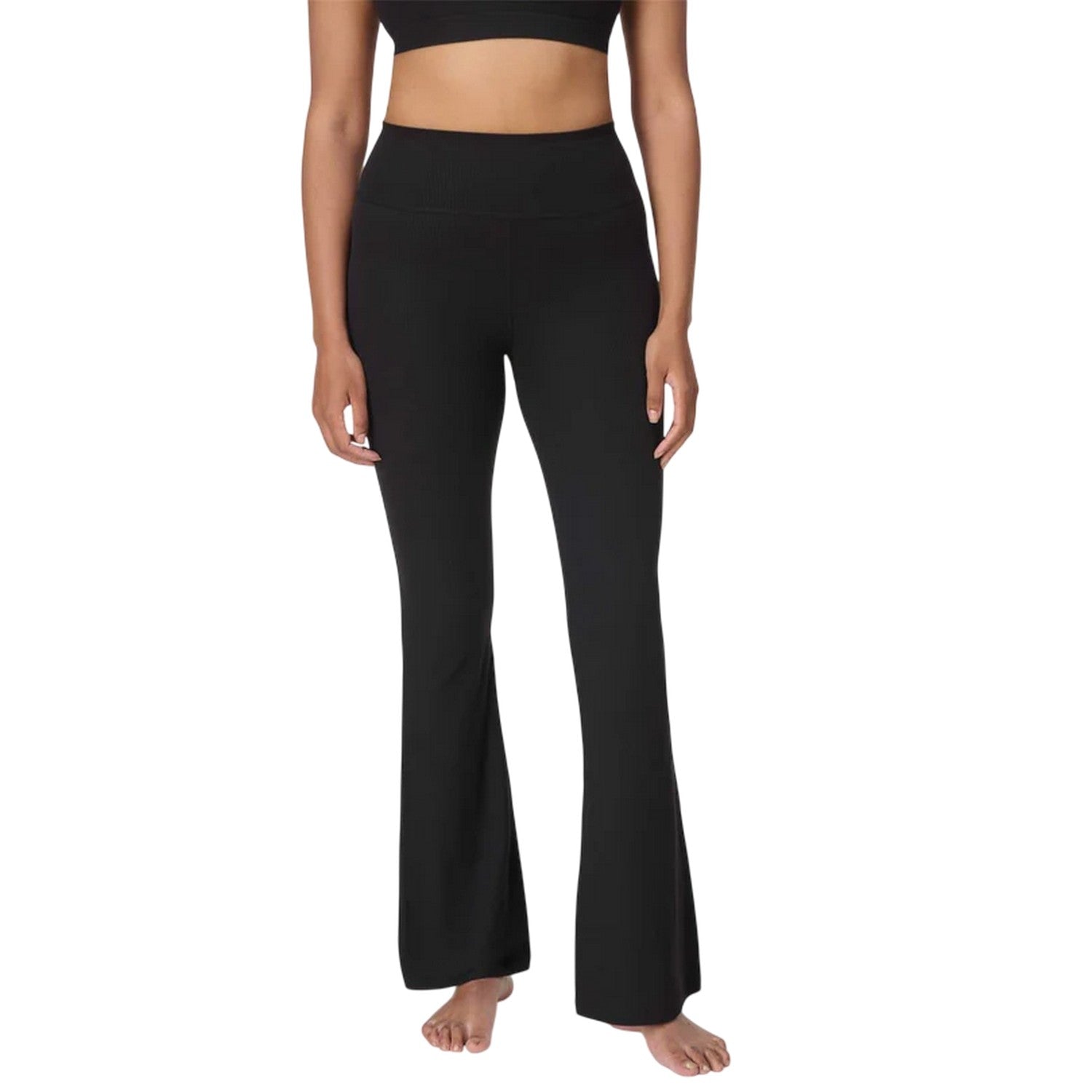 Black - Side - Sweaty Betty Womens-Ladies Ribbed Leggings