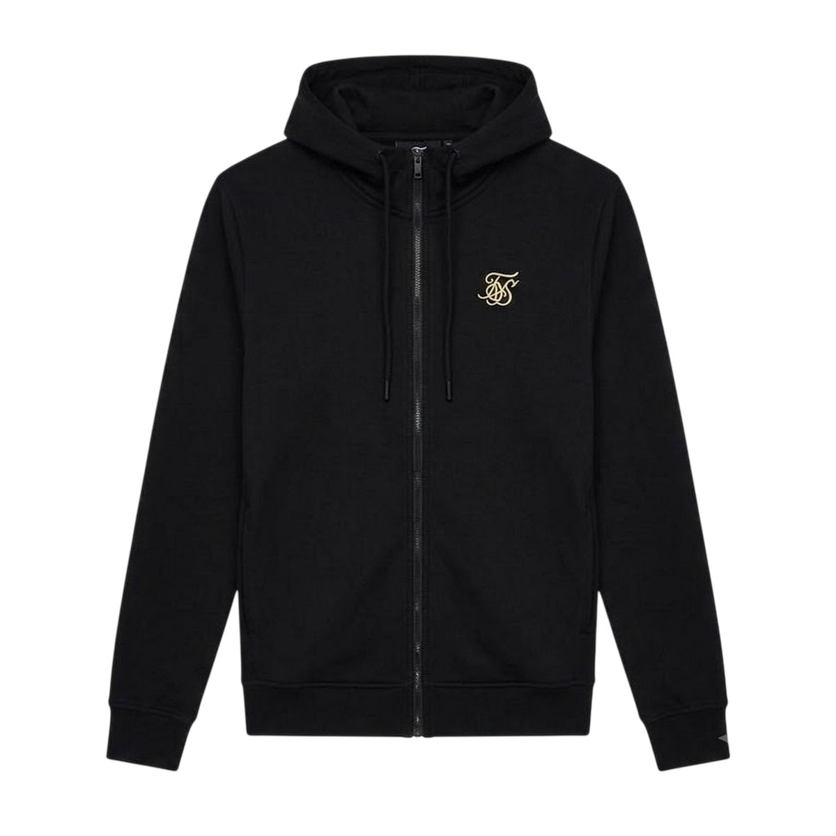 Black - Front - SikSilk Mens Essential Full Zip Hoodie