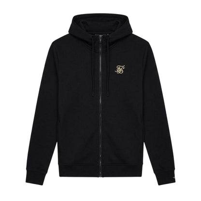 Black - Front - SikSilk Mens Essential Full Zip Hoodie