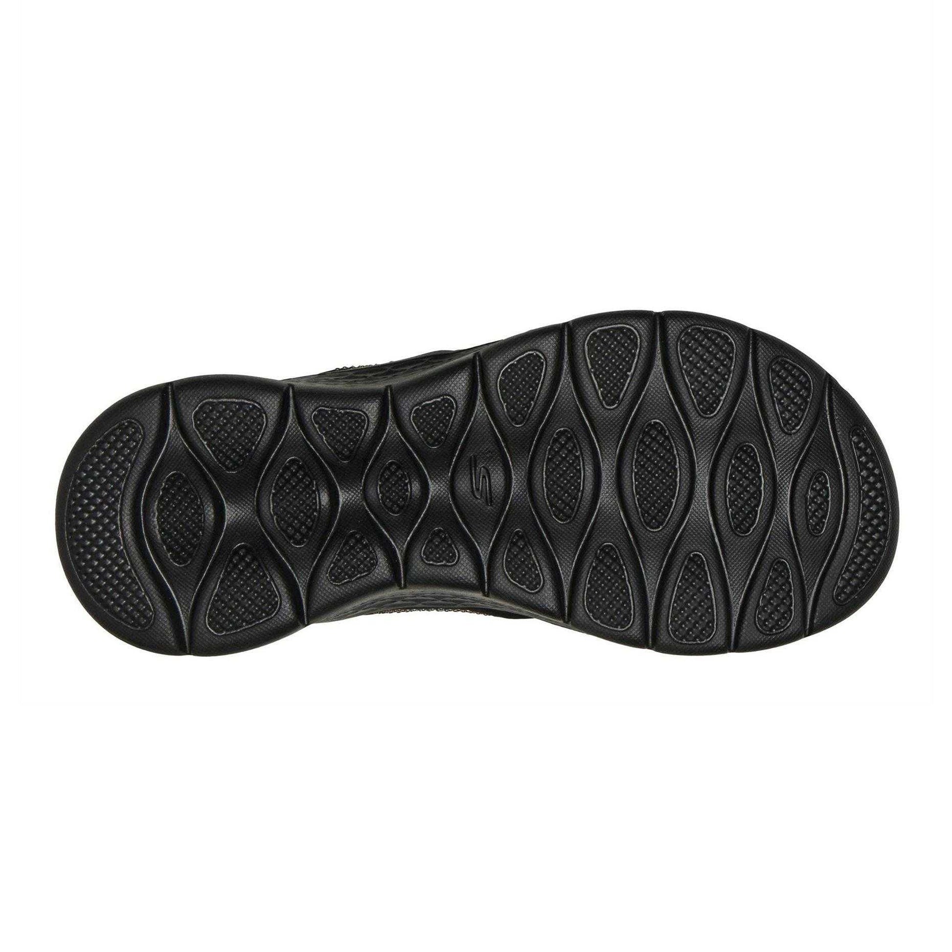 Black - Lifestyle - Skechers Womens-Ladies Go Walk Arch Fit Rhinestone Flat Flip Flops