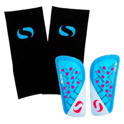 Blue-Pink - Front - Sondico Aerospine Shin Guards