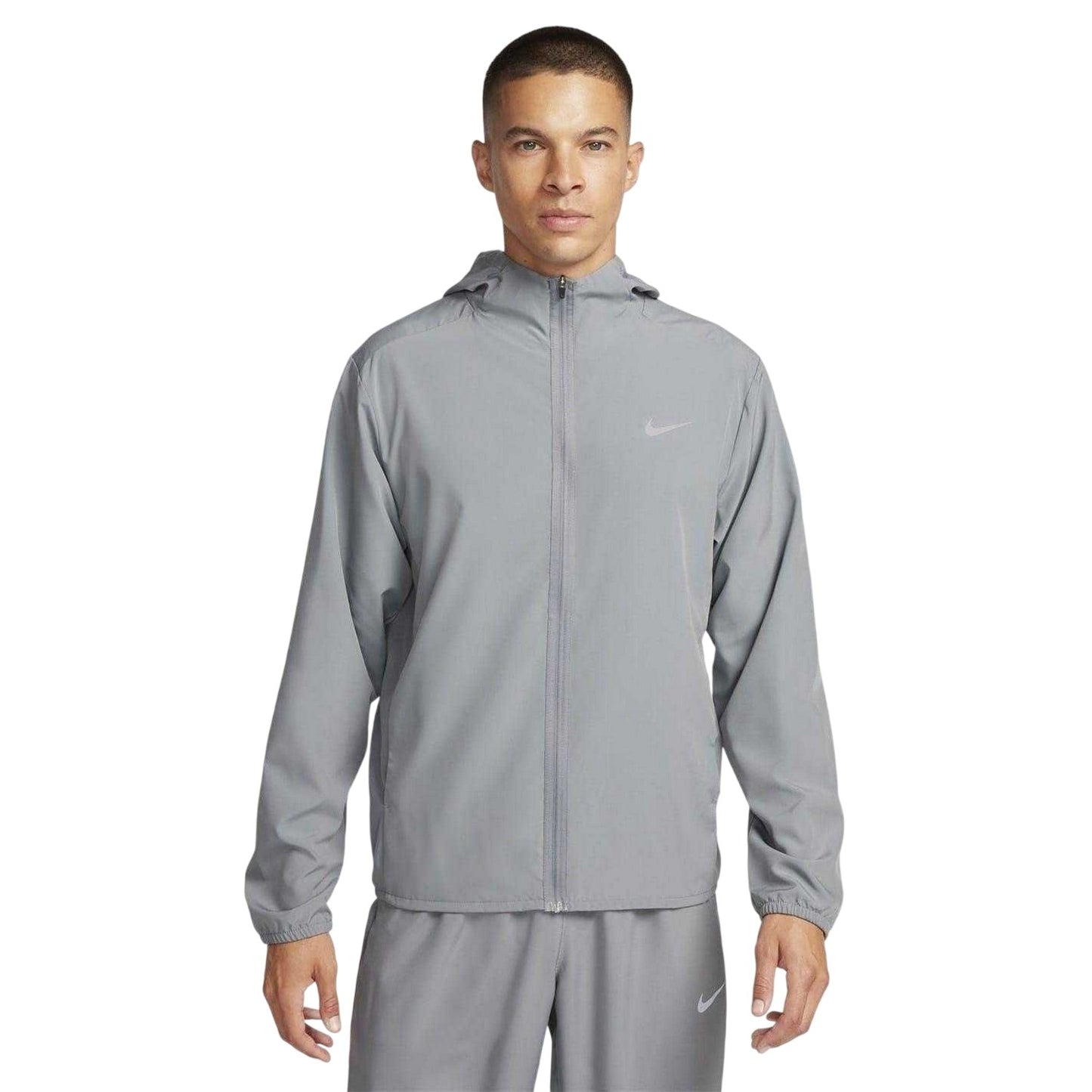 Smoke Grey - Front - Nike Mens Form Swoosh Dri-FIT Hooded Jacket