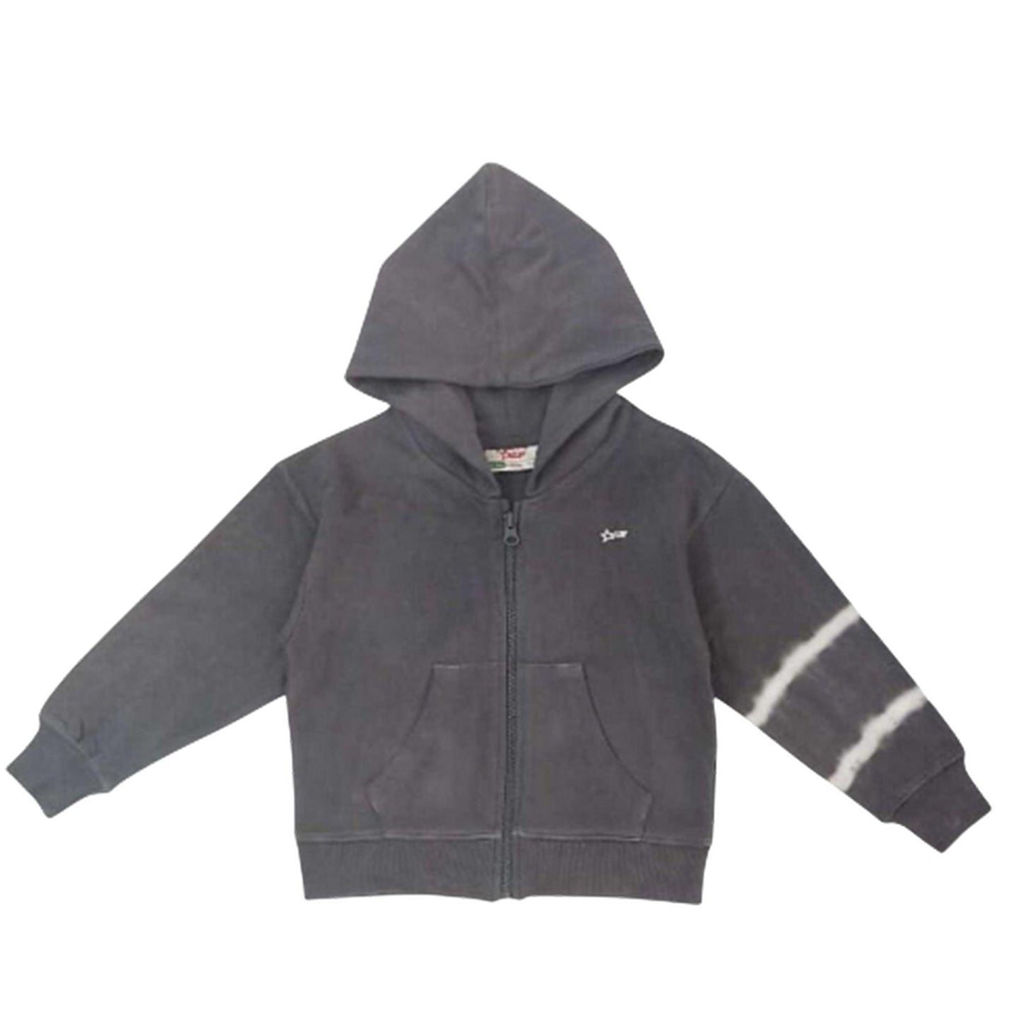Grey - Side - Star Childrens-Kids Tie Dye Cotton Hoodie And Joggers Set