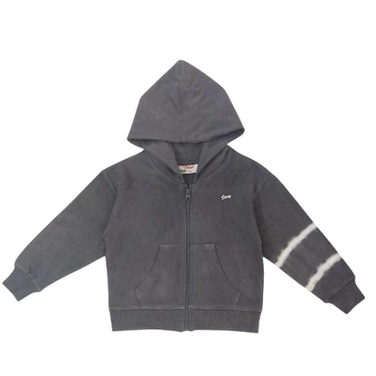 Grey - Side - Star Childrens-Kids Tie Dye Cotton Hoodie And Joggers Set