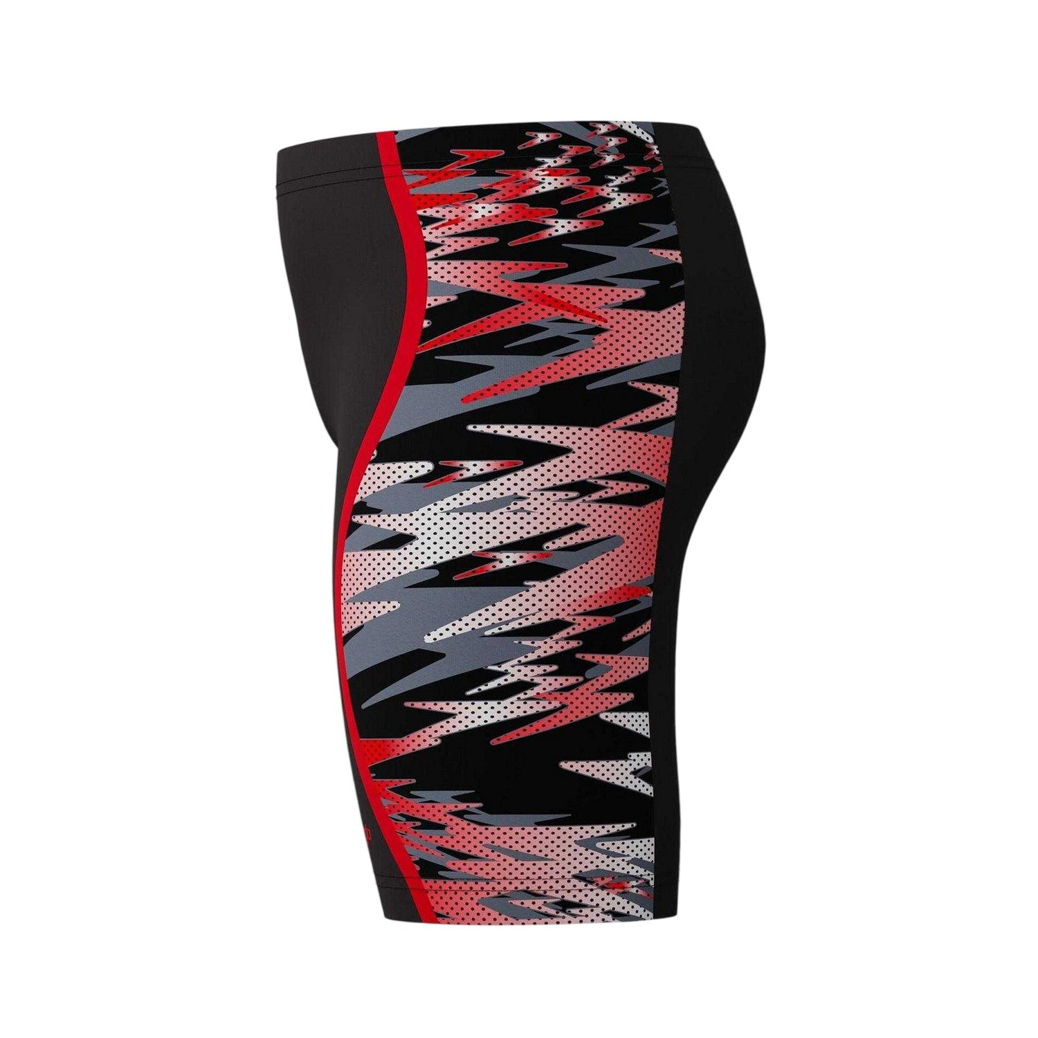 Anthracite-Red - Side - Speedo Boys Hyperboom Splice Camo Fitted Jammer Shorts