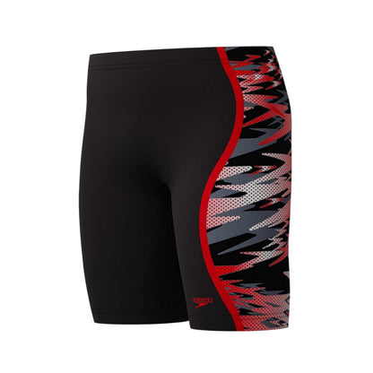 Anthracite-Red - Lifestyle - Speedo Boys Hyperboom Splice Camo Fitted Jammer Shorts
