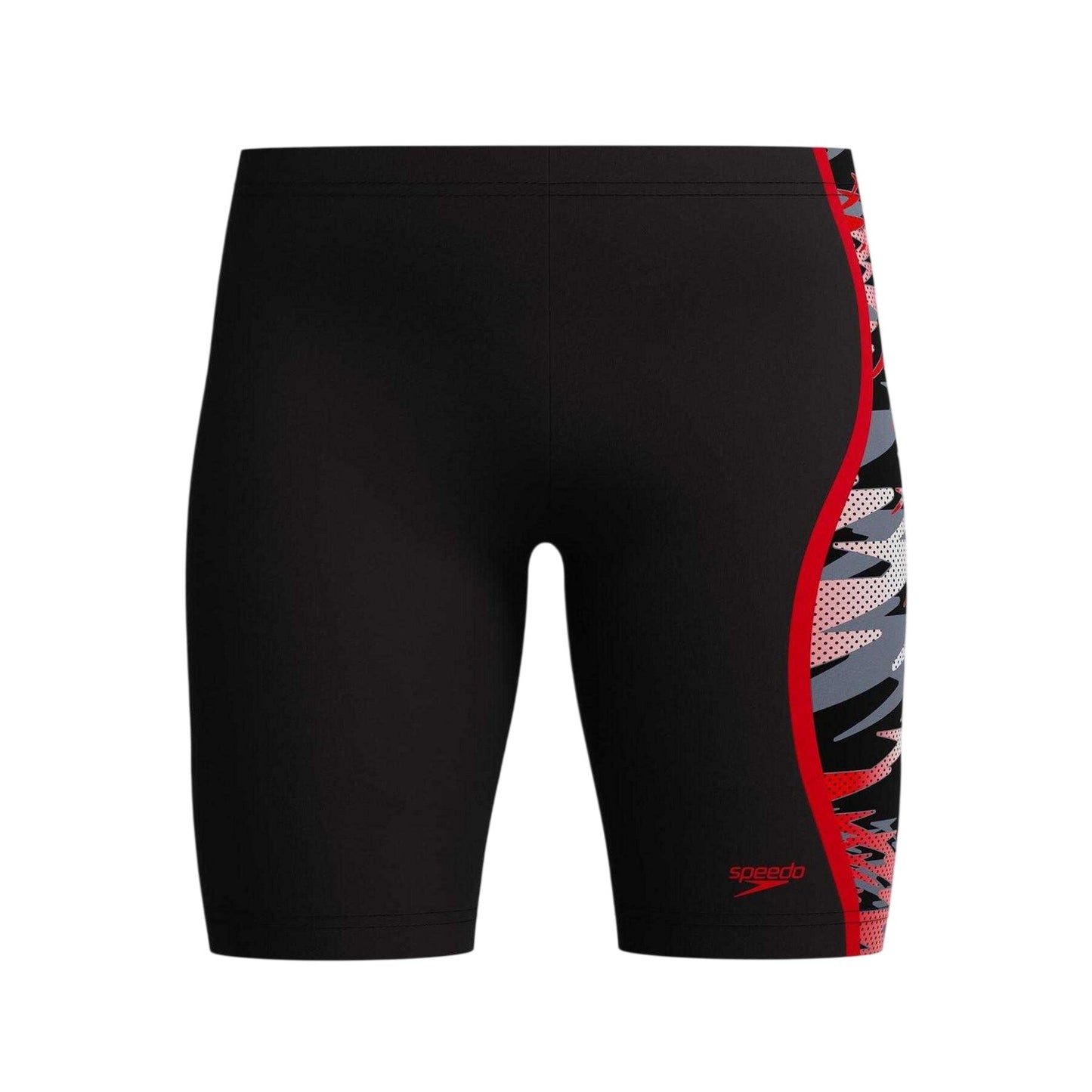 Anthracite-Red - Front - Speedo Boys Hyperboom Splice Camo Fitted Jammer Shorts