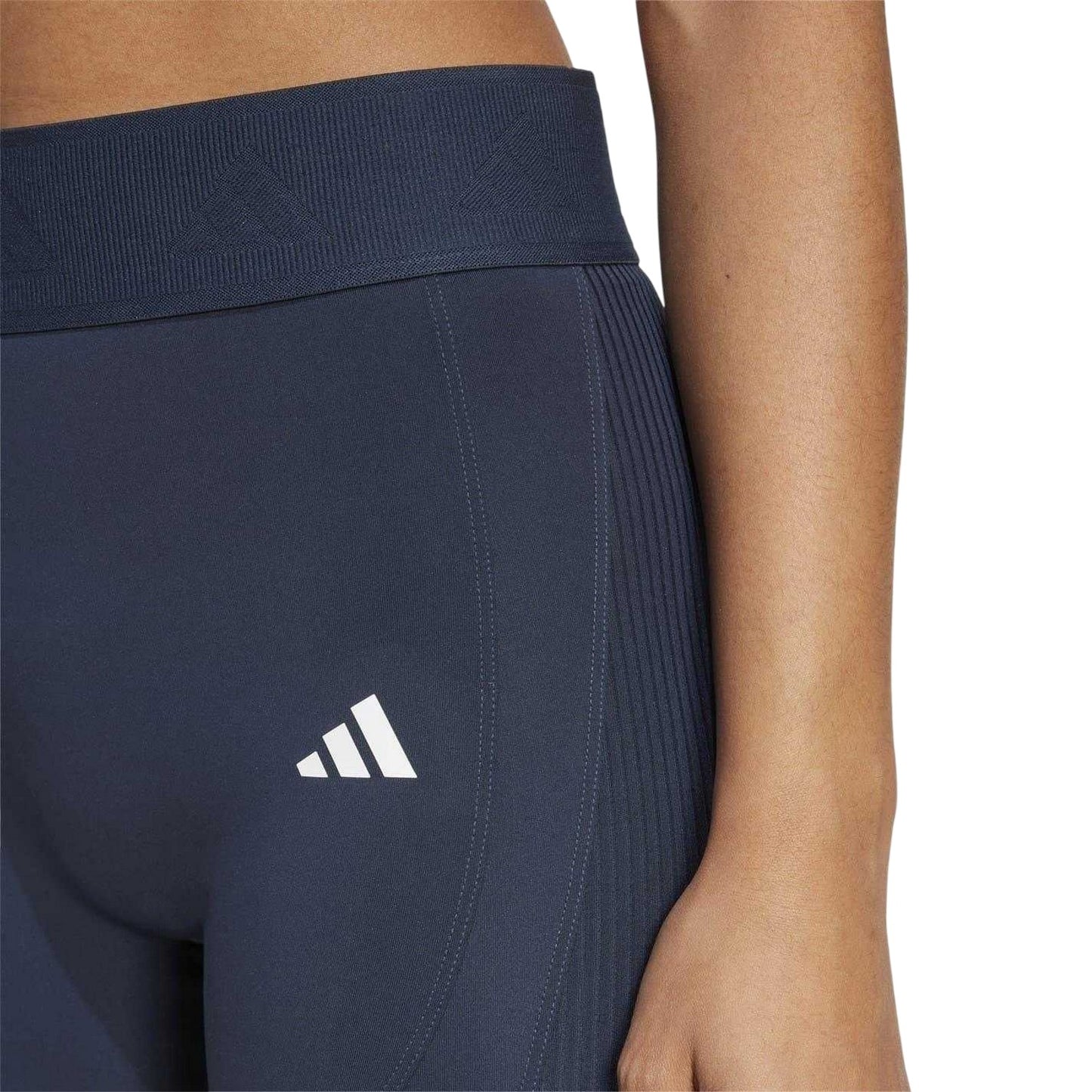 Blue - Side - Adidas Womens-Ladies Hyperglam Leggings