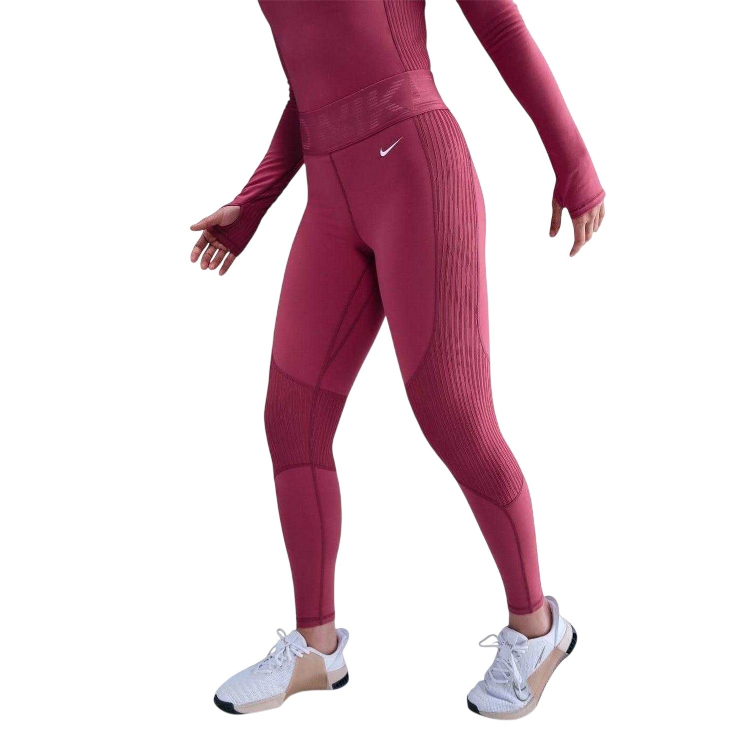 Beet - Side - Nike Womens-Ladies Leggings