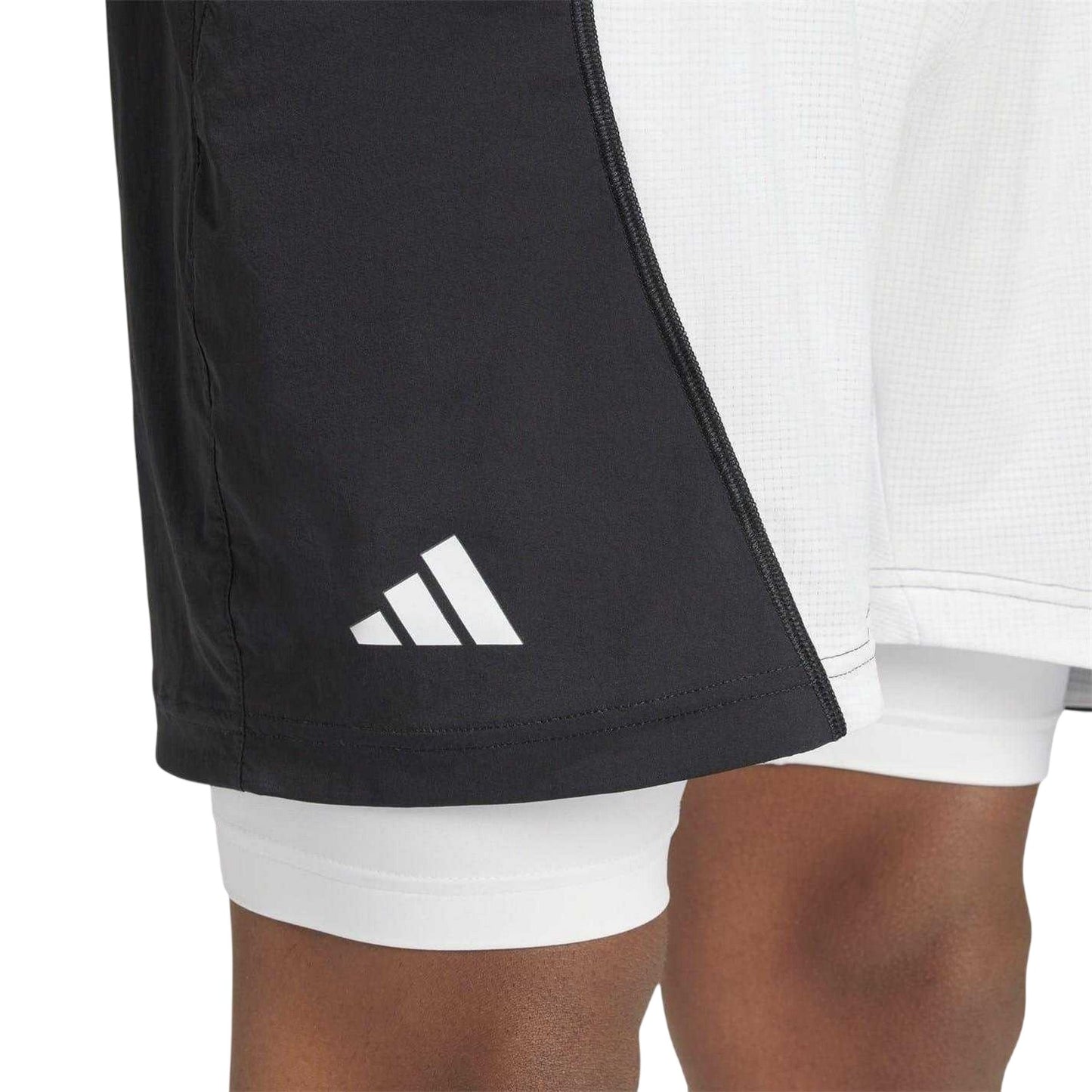 Black-White - Side - Adidas Mens Tennis Shorts