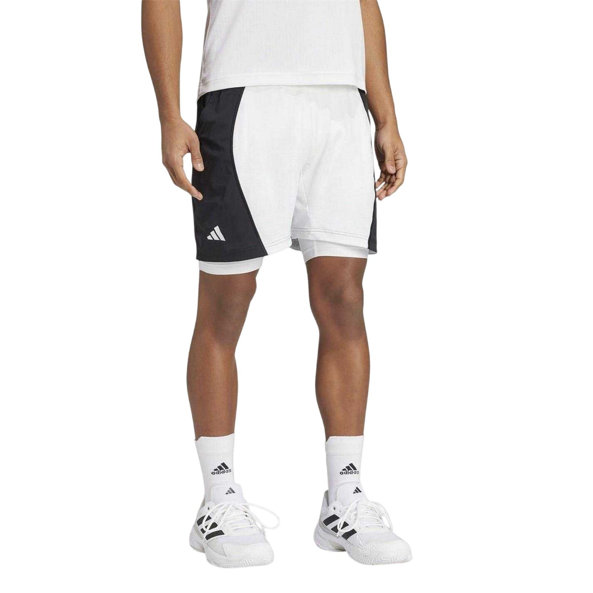 Black-White - Lifestyle - Adidas Mens Tennis Shorts