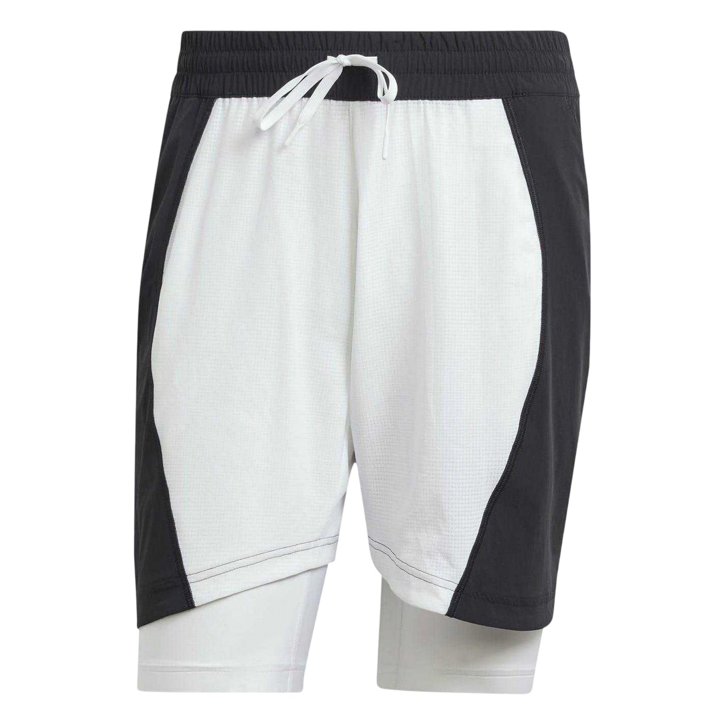 Black-White - Front - Adidas Mens Tennis Shorts