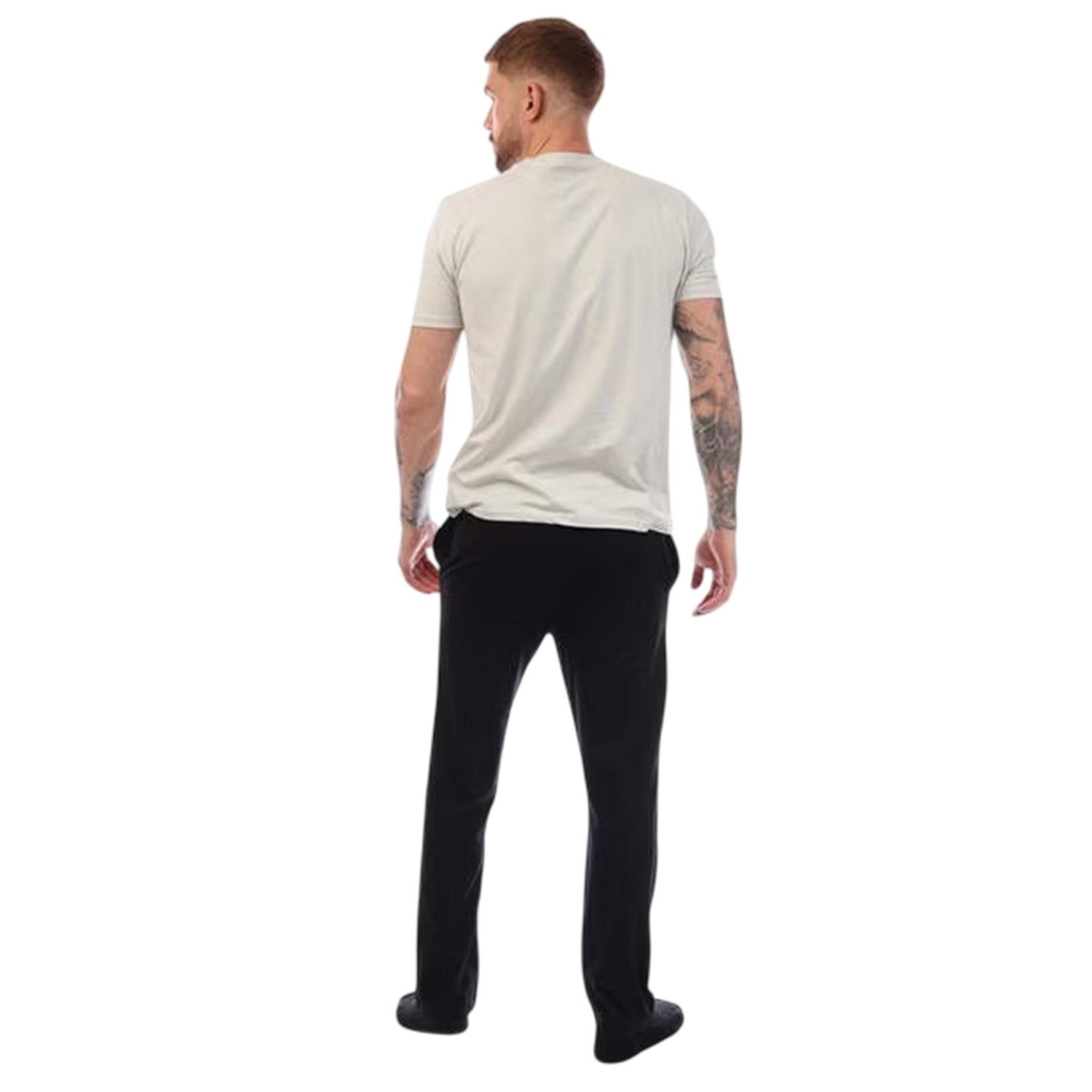 Black - Back - Nicce Mens Aderyn Cotton Loungewear Set