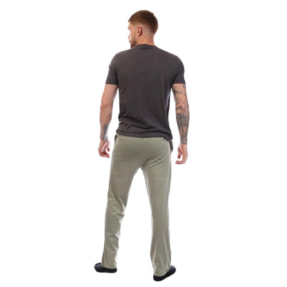 Khaki - Back - Nicce Mens Aderyn Cotton Loungewear Set
